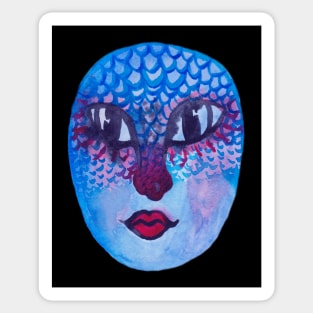 Blue Scaly Face Sticker